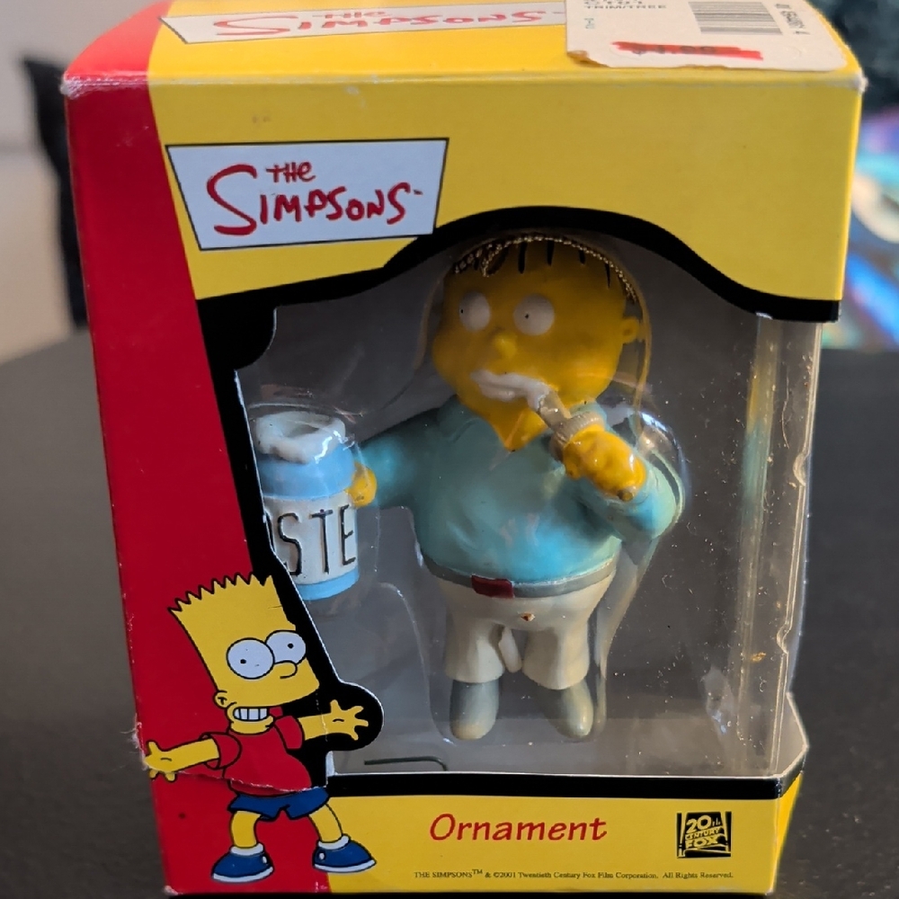 Vintage New In Box 2001 The Simpsons Ralph Wiggum Ornament - Blue and White